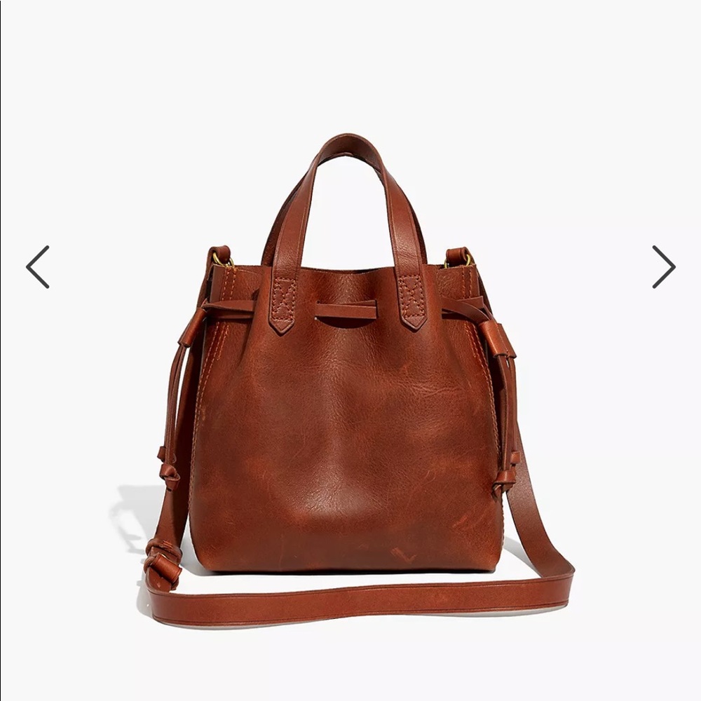 The Small Drawstring Transport Crossbody in English Saddle